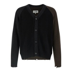 MM6 Maison Margiela エムエムシックス メンズ ニット・セーター・カーディガン SH2HP0013M13160961 Two-tone suede patch cardigan Multicolor L M 3XL 4XL 5XL S XL XS 2XL 2XS 【送料無料・関税込】