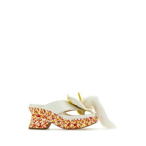 LOEWE Gx fB[X T_ L814S10X01WHIMUL White leather Petal thong mules Multicoloured 36 37 38 39 40 yE֐ōz