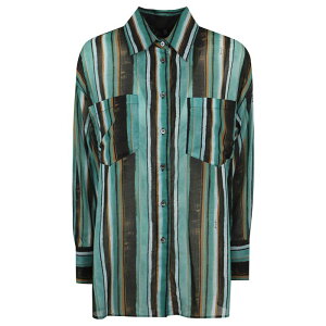 PINKO �s���R ���f�B�[�X �V���c�E�u���E�X 106990A3CHSD3 RIETI CAMICIA MUSSOLA STAMPA Riga SD3 MULT VERDE NERO XS 2XS M S L �y���������E�֐ō��z
