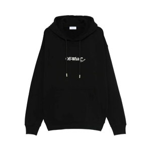 Off-White �I�t�z���C�g �����Y �X�E�F�b�g�E�t�[�f�B�[ OMBB085F25FLE00F1001 BACK AND FRONT LOGO-EMBROIDERED HOODIE 1001 BLACK/WHITE S M L XL 2XL �y���������E�֐ō��z