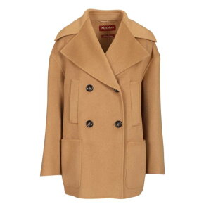 Max Mara Studio �}�b�N�X�}�[�� �X�e���f�B�I ���f�B�[�X �R�[�g 2616081061600675010 Double-breasted wool and cashmere jacket Beige IT34 IT36 IT38 IT40 IT42 IT44 IT46 IT48 IT50 IT52 IT54 �y���������E�֐ō��z