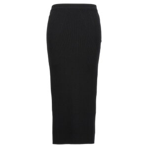 Alexander McQUEEN �A���L�T���_�[�E�}�b�N�C�[�� ���f�B�[�X �X�J�[�g 768608Q1A651000 Ribbed midi skirt Black M S XS �y���������E�֐ō��z