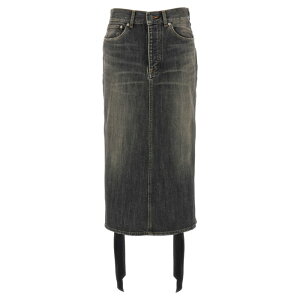 Balenciaga �o�����V�A�K ���f�B�[�X �X�J�[�g 831713TSW671441 'Lace Up' denim skirt Gray FR38 FR40 FR30 FR32 FR34 FR36 FR42 FR44 FR46 FR48 FR50 FR52 FR54 36 38 40 �y���������E�֐ō��z