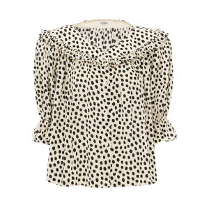 Chloe �N���G ���f�B�[�X �V���c�E�u���E�X CH26SHT6530694Q Chloe Shirts White Light and natural 36 38 40 �y���������E�֐ō��z
