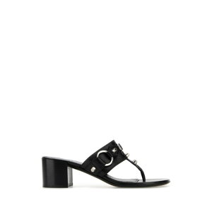 Balenciaga oVAK fB[X T_ 828013WAD4Y1080 Black leather City thong mules Black 36 37 40 38 39 41 yE֐ōz