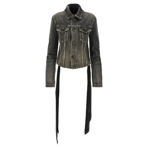 Balenciaga �o�����V�A�K ���f�B�[�X �J�W���A���W���P�b�g 831697TSW671441 'Lace Up' denim jacket Gray FR36 FR38 FR30 FR32 FR34 FR40 FR42 FR44 FR46 FR48 FR50 FR52 FR54 36 38 34 �y���������E�֐ō��z