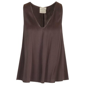 forte_forte �t�H���e �t�H���e ���f�B�[�X �^���N�g�b�v�E�L���~�\�[�� 13582my silk satin top Brown 3 �y���������E�֐ō��z