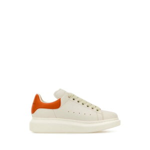 Alexander McQUEEN �A���L�T���_�[�E�}�b�N�C�[�� ���f�B�[�X �X�j�[�J�[ 553770WIACV9072 White leather sneakers with orange leather heel White 351/2 361/2 371/2 381/2 36 37 38 39 40 35 36.5 37.5 38.5 39.5 40.5 41 �y���������E��
