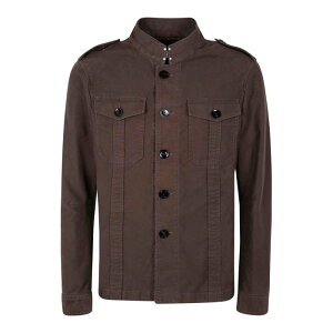 TOM FORD �g���t�H�[�h �����Y �V���c�E�u���E�X OJS011FMC171S25FG830 Outwear Outer Shirt Brown 50 48 �y���������E�֐ō��z