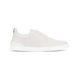 ZEGNA ゼニア メンズ スニーカー RLHCVOS4667ZPAN Ivory leather slip ons White 81/2 91/2 71/2 UK91/2 6 11 7 8 9 10 5 10.5 5.5 6.5 7.5 8.5 【送料無料・関税込】