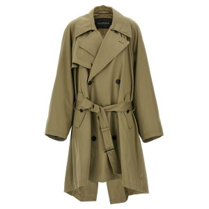 Balenciaga �o�����V�A�K ���f�B�[�X �R�[�g 839117TSP139772 'Draped Neck' trench coat Beige FR34 FR36 34 36 �y���������E�֐ō��z