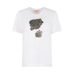 Marni �}���j ���f�B�[�X T�V���c�E�J�b�g�\�[ THJE0293PAUSCX64FNW01 Logo T-Shirt White 38 40 �y���������E�֐ō��z