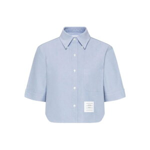Thom Browne �g���E�u���E�� ���f�B�[�X �V���c�E�u���E�X FLL205AF0313480 OXFORD SHORT SLEEVE CROPPED SHIRT 480 LIGHT BLUE 38 40 42 44 36 �y���������E�֐ō��z