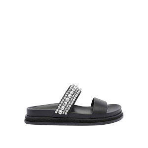 JIMMY CHOO �W�~�[ �`���E ���f�B�[�X �T���_�� JADIFLATFKRBLACKCRYSTAL Black Jadi Sandals Black 40 36 36.5 38.5 39 37.5 38 37 �y���������E�֐ō��z