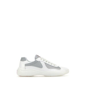 Prada �v���_ �����Y �X�j�[�J�[ 4E3400FG000ASZF0J36 Two-tone leather and fabric Prada America s Cup sneakers Multicoloured 6 6.5 7 7.5 8 8.5 9 9.5 10 10.5 11 �y���������E�֐ō��z