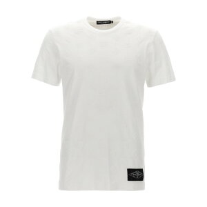 Dolce & Gabbana �h���`�F�K�b�o�[�i �����Y T�V���c�E�J�b�g�\�[ G8PT1TG7NWEW0800 Flocked logo T-shirt White IT44 IT46 IT48 48 46 44 50 52 �y���������E�֐ō��z