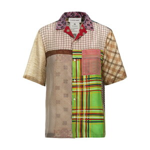 MARINE SERRE �}���[�� �Z�� ���f�B�[�X �V���c�E�u���E�X USI025AUWOV0028MU00 'Regenerated Silk Scarves Bowling' shirt Multicolor M S 2XL �y���������E�֐ō��z