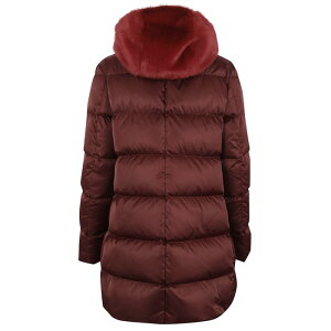 Herno �w���m ���f�B�[�X �_�E���W���P�b�g�E�R�[�g PI001934D12170Z6705 A-SHAPE IN SATIN WITH FAUX FUR BIB 6705 BORDEAUX 38 40 42 44 �y���������E�֐ō��z