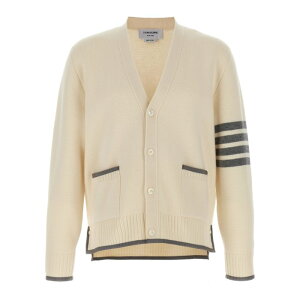 Thom Browne gEuE Y jbgEZ[^[EJ[fBK MKC608AY1029100 '4-Bar' Wool cardigan White 2 3 4 yE֐ōz
