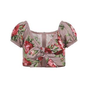 Dolce & Gabbana �h���`�F�K�b�o�[�i ���f�B�[�X �V���c�E�u���E�X F7AV0THS5UTHF5ZN Rose bouquet print top Rose IT40 IT42 IT34 IT36 IT38 IT44 IT46 IT48 IT50 IT52 IT54 40 42 38 44 �y���������E�֐ō��z