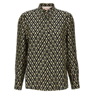 Valentino Garavani ���@�����e�B�m ���f�B�[�X �V���c�E�u���E�X B3AB78390RR6E Valentino Garavani 'Toute la V' shirt White/Black IT38 IT40 IT42 IT44 IT46 �y���������E�֐ō��z