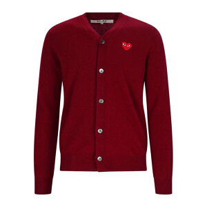 PLAY Comme Des Garcons �v���C �R���f�M�����\�� �����Y �j�b�g�E�Z�[�^�[�E�J�[�f�B�K�� AXN0080514 Cardigan Logo Red M XL L �y���������E�֐ō��z
