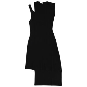 Courreges �N���[�W�� ���f�B�[�X �����s�[�X�E�h���X�E�I�[���C������ 425MRO720FI00019999 RIBBED OBLIQUE DRESS BLACK XS M S �y���������E�֐ō��z