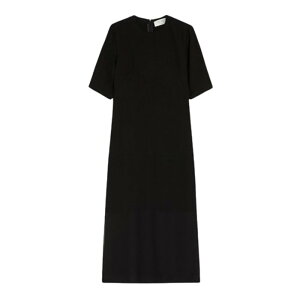 Sportmax �X�|�[�c�}�b�N�X ���f�B�[�X �����s�[�X�E�h���X�E�I�[���C������ 2412221012600005 Dress Black 44 42 �y���������E�֐ō��z