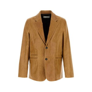 OUR LEGACY �A���[���K�V�[ �����Y ���U�[&�t�@�[�W���P�b�g�E�R�[�g M2259OBLBURNTSUGARLEATHER Camel leather Opening blazer Camel 50 52 48 �y���������E�֐ō��z