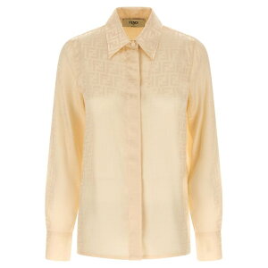 FENDI �t�F���f�B ���f�B�[�X �V���c�E�u���E�X FS8140AJ0ZF1M2A 'FF' shirt White IT38 IT40 IT42 IT44 IT34 IT36 IT46 IT48 IT50 IT52 IT54 40 42 44 38 36 46 �y���������E�֐ō��z