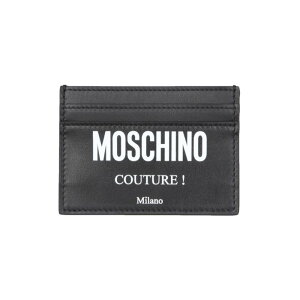 MOSCHINO ���X�L�[�m �����Y ���z�E�J�[�h�P�[�X 810380012555 CARD HOLDER WITH LOGO BLACK onesize �y���������E�֐ō��z