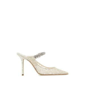 JIMMY CHOO �W�~�[ �`���E ���f�B�[�X �T���_�� BING100GJDSILVERWHITE Embellished mesh Bing 100 mules White 36 36.5 37 37.5 38 38.5 39 40 41 42 �y���������E�֐ō��z