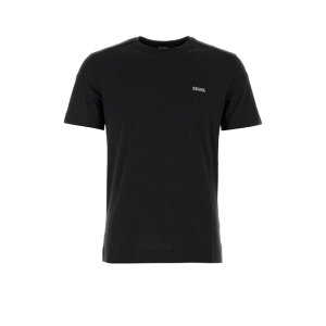 ZEGNA �[�j�A �����Y T�V���c�E�J�b�g�\�[ RE7360A5B760K09 Black cotton t-shirt Black IT48 IT50 IT52 IT54 IT56 46 48 50 52 54 56 58 �y���������E�֐ō��z