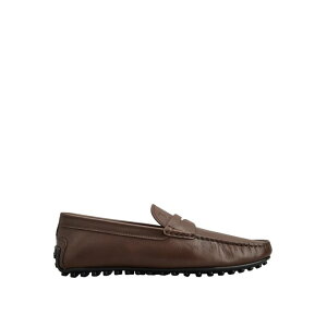 Tod's gbY Y [t@[ XXM42C00640N6MS611 City Gomminoloafers in leather with stitching Brown 6 yE֐ōz