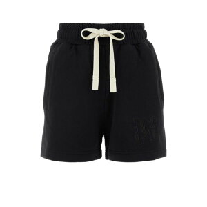 Palm Angels �p�[���G���W�F���X ���f�B�[�X �V���[�g�p���c PWCI002R24FLE0011010 Black cotton shorts Black M S XS �y���������E�֐ō��z
