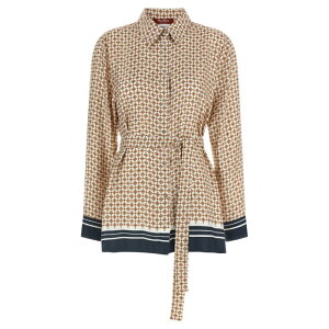 Max Mara Studio �}�b�N�X�}�[�� �X�e���f�B�I ���f�B�[�X �V���c�E�u���E�X 2616191011600002 'MstTenuta' shirt Brown IT40 IT42 IT44 IT46 IT48 �y���������E�֐ō��z