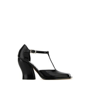 LOEWE ���G�x ���f�B�[�X �p���v�X�E�n�C�q�[�� LONDS01X05BLACK Black leather T-bar pumps Black 36 37 38 39 40 41 �y���������E�֐ō��z