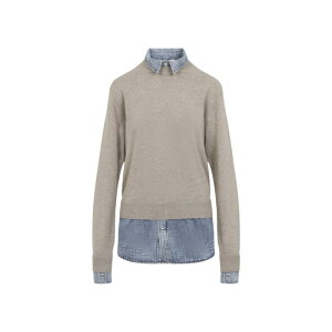 Acne Studios �A�N�l �X�g�D�f�B�I�Y ���f�B�[�X �X�E�F�b�g�E�t�[�f�B�[ A60670AEK sweater with layered construction Beige XS S M 3XL 4XL 5XL L XL 2XL 2XS �y���������E�֐ō��z