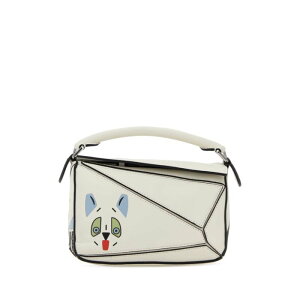 LOEWE ���G�x ���f�B�[�X �n���h�o�b�O�E�V�����_�[�o�b�O A510U95XA4SOFTWHITE Chalk leather mini Puzzle handbag White onesize �y���������E�֐ō��z