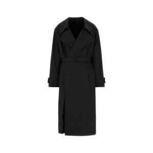 LEMAIRE �����[�� ���f�B�[�X �R�[�g CO1127LF414BK996 Graphite polyester blend trench coat Grey 36 38 �y���������E�֐ō��z