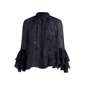 ETRO �G�g�� ���f�B�[�X �V���c�E�u���E�X WRIA008199TUAJ6B0387 Fil Coup Georgette Shirt Blue 40 �y���������E�֐ō��z