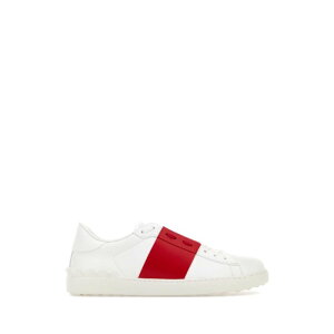 Valentino Garavani ���@�����e�B�m �����Y �X�j�[�J�[ 8Y2S0830BLUD5F White leather Open sneakers with red band White 39 40 41 42 43 44 45 40.5 41.5 42.5 43.5 44.5 46 �y���������E�֐ō��z