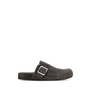 LOEWE ���G�x �����Y �T���_�� M816V29X12DARKBROWN Mud suede Ease Buckle slippers Brown 41 42 43 44 45 �y���������E�֐ō��z