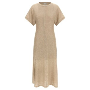 Brunello Cucinelli �u���l���E�N�`�l�� ���f�B�[�X �����s�[�X�E�h���X�E�I�[���C������ MDJ560A90C9589 Sequin dress Beige L M S �y���������E�֐ō��z