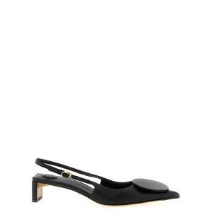 JACQUEMUS �W���b�N���X ���f�B�[�X �p���v�X�E�n�C�q�[�� 24EFOW00076AC27L26990 'Duelo B' slingback Black IT37 IT38 IT39 IT40 IT41 37 38 39 40 41 36 �y���������E�֐ō��z