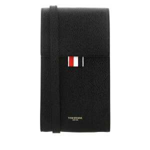 Thom Browne �g���E�u���E�� �����Y �e�b�N�A�C�e�� MAC113A00198001 Black leather phone holder Black onesize �y���������E�֐ō��z