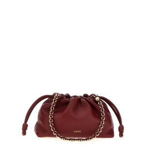 LOEWE ���G�x ���f�B�[�X �n���h�o�b�O�E�V�����_�[�o�b�O A411FCRX027885 Medium 'Flamenco' pouch Bordeaux onesize IT0 �y���������E�֐ō��z