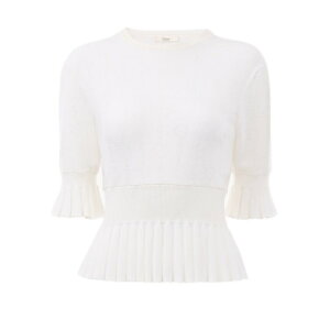 Chloe �N���G ���f�B�[�X �j�b�g�E�Z�[�^�[�E�J�[�f�B�K�� CH26UMP71680107 Chloe Sweaters White Light and natural L M S �y���������E�֐ō��z