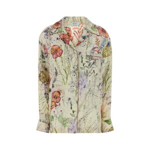 Alexander McQUEEN �A���L�T���_�[�E�}�b�N�C�[�� ���f�B�[�X �V���c�E�u���E�X 861422QZAQV9015 Printed crepe shirt Floral 42 44 40 �y���������E�֐ō��z