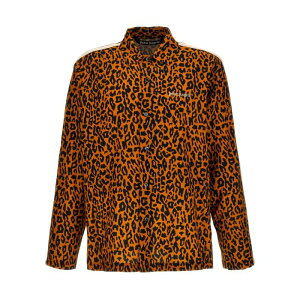 Palm Angels �p�[���G���W�F���X �����Y �V���c�E�u���E�X PMBD056S24FAB00220102010 'Cheetah Track' shirt Multicolor L M S XL 2XL �y���������E�֐ō��z